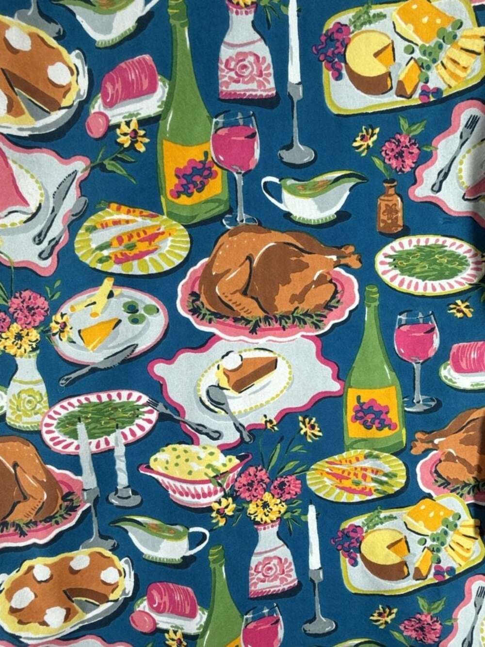 Printfresh x Anthropologie Festive Feast Thanksgiving Dinner Long Sleeve Pajama - Picture 9 of 16